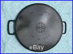 RARE! Griswold 20 Cast Iron Hotel Skillet with Heat RIng and Block Logo