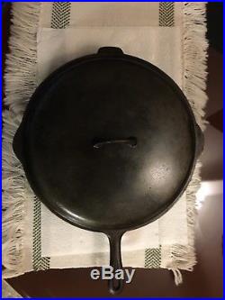 RARE Griswold Cast Iron #14 Block Logo Skillet With Smooth Low Dome Lid EUC