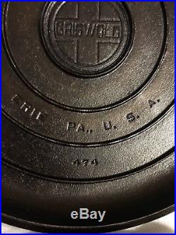 RARE Griswold Cast Iron #14 Block Logo Skillet With Smooth Low Dome Lid EUC