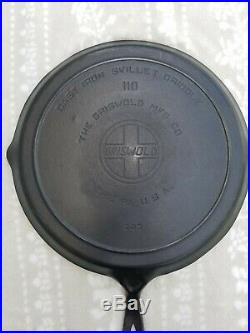 RARE Griswold No. 110 Cast Iron Skillet Griddle 203 Slant Logo Heat Ring