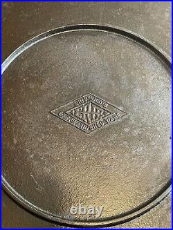 RARE! GriswoldDIAMOND LOGO1905-1906743#16 Cast Iron GriddleOnly Made 1 Yr