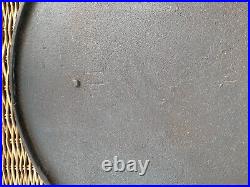 RARE HTF Wagner Arch 14 Cast Iron Flat Griddle Skillet With Bail 14 Flat On Glass