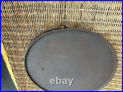 RARE HTF Wagner Arch 14 Cast Iron Flat Griddle Skillet With Bail 14 Flat On Glass