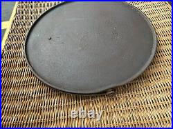 RARE HTF Wagner Arch 14 Cast Iron Flat Griddle Skillet With Bail 14 Flat On Glass