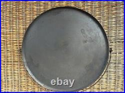 RARE HTF Wagner Arch 14 Cast Iron Flat Griddle Skillet With Bail 14 Flat On Glass