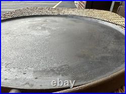RARE HTF Wagner Arch 14 Cast Iron Flat Griddle Skillet With Bail 14 Flat On Glass