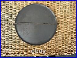 RARE HTF Wagner Arch 14 Cast Iron Flat Griddle Skillet With Bail 14 Flat On Glass