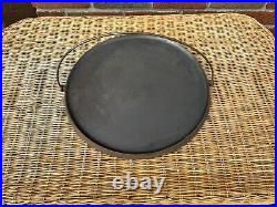 RARE HTF Wagner Arch 14 Cast Iron Flat Griddle Skillet With Bail 14 Flat On Glass