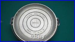 RARE Huge Griswold No. 12 Cast Iron Dutch Oven, Fully Marked, Plated