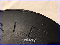 RARE LARGE ERIE #12 Cast Iron Skillet, pre-Griswold 14'' quote Mark FANCY 12