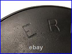 RARE LARGE ERIE #12 Cast Iron Skillet, pre-Griswold 14'' quote Mark FANCY 12