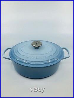 RARE LE CREUSET 5 Quarts OVAL Dutch Oven COASTAL BLUE NEW witho BOX