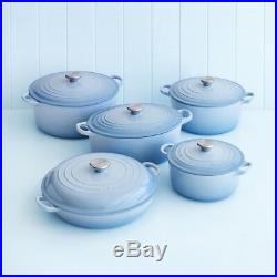 RARE LE CREUSET 5 Quarts OVAL Dutch Oven COASTAL BLUE NEW witho BOX