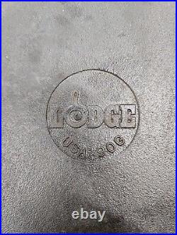 RARE LODGE 10.5 inch Round Cast Iron Griddle RECESSED- I LOVE YOU 90G