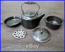 RARE LOT of SALESMAN SAMPLE TOY GRISWOLD CAST IRON PANS NO. 0 HARD TO FIND