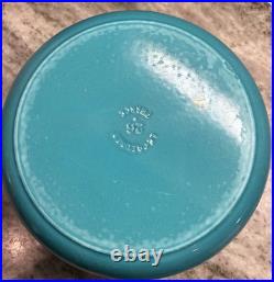 RARE Le Creuset Caribbean Teal Cast Iron Dutch Oven #26, 5.5 Qt. R121 VTG