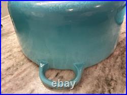 RARE Le Creuset Caribbean Teal Cast Iron Dutch Oven #26, 5.5 Qt. R121 VTG