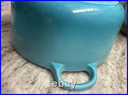 RARE Le Creuset Caribbean Teal Cast Iron Dutch Oven #26, 5.5 Qt. R121 VTG