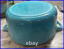 RARE Le Creuset Caribbean Teal Cast Iron Dutch Oven #26, 5.5 Qt. R121 VTG