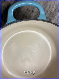 RARE Le Creuset Caribbean Teal Cast Iron Dutch Oven #26, 5.5 Qt. R121 VTG