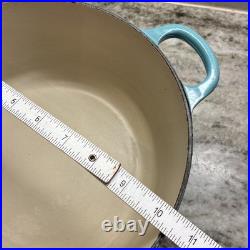 RARE Le Creuset Caribbean Teal Cast Iron Dutch Oven #26, 5.5 Qt. R121 VTG