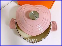 RARE Le Creuset Cast Iron Heart Buffet Dutch Oven 18cm 1QT -Chiffon Pink