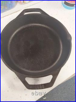 RARE Lodge 10 In Dual Handle Cast Iron Skillet L10SKL CB Cracker Barrel NICE
