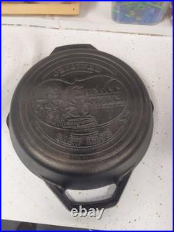 RARE Lodge 10 In Dual Handle Cast Iron Skillet L10SKL CB Cracker Barrel NICE