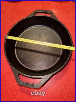 RARE Lodge 10 In Dual Handle Cast Iron Skillet L10SKL CB Cracker Barrel UNUSED RARE Lodge 10 In Dual Handle Cast Iron Skillet L10SKL CB Cracker Barrel UNUSED
