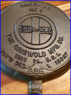 RARE Slant Griswold Waffle Irons 885/886 & High Base (88 0), circa 1908