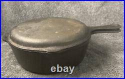 RARE VINTAGE LODGE 4 IN 1 HINGED DEEP DOUBLE CAST IRON SKILLET/POT (Marked 8FS)