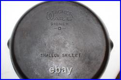 RARE Vintage 1920-30's Wagner Ware Cast Iron #8 Shallow Skillet Model No. 1098