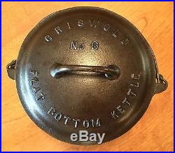 RARE Vintage Griswold No 6 Flat Bottom Kettle with Lid PN 809 and 867