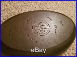 RESTORED Griswold #15 Cast Iron Oval Fish Skillet Block Logo P/N 1013 MINTY