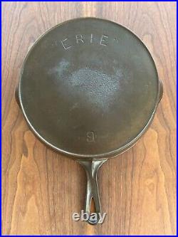 RESTORED PRE GRISWOLD ERIE 9 Second Series Cast Iron SITS FLAT