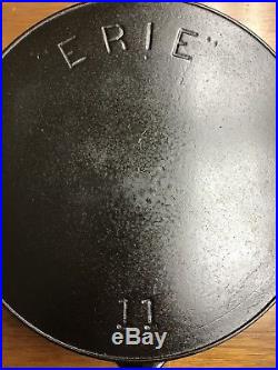 RESTORED PRE-GRISWOLD ERIE CAST IRON SKILLET #11 Late 1890's SECOND VARIATION