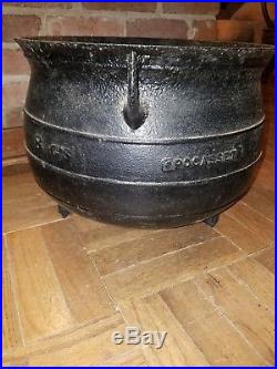 Rare 1800's Antique Pocasset Cauldron 8 gal with Legs Stew Pot Witches Brew Gate