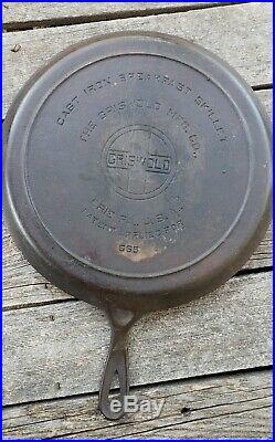 Rare 1932 GRISWOLD ROUND BREAKFAST SKILLET P/N 665 Cast Iron Cookware Frying Pan