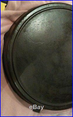 Rare #20 Huge Cast Iron Skillet Pan. Frying Pan Handle, with Heat Ring
