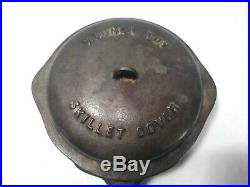 Rare 3 PCS Wagner Ware Cast Iron TOY SKILLET & COVER #1365 With Skillet & Pan