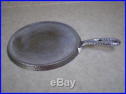 Rare #7 M Hammered Cast Iron Griddle 9 Nickel Chrome Plated Sits Flat