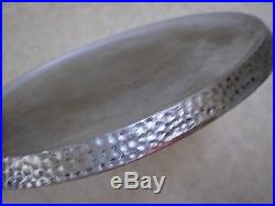 Rare #7 M Hammered Cast Iron Griddle 9 Nickel Chrome Plated Sits Flat