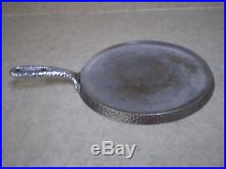 Rare #7 M Hammered Cast Iron Griddle 9 Nickel Chrome Plated Sits Flat