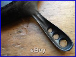 Rare #8 Cast Iron Shallow Skillet 3 Hole Handle Heat Ring ERIE (Griswold)
