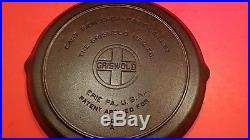 Rare Antique 665 Griswold Cast Iron Round Breakfast Skillet