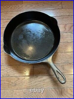 Rare Antique ERIE #9 710D PRE-GRISWOLD NICKEL PLATED CAST IRON SKILLET