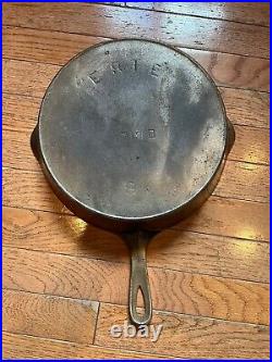 Rare Antique ERIE #9 710D PRE-GRISWOLD NICKEL PLATED CAST IRON SKILLET