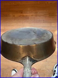 Rare Antique ERIE #9 710D PRE-GRISWOLD NICKEL PLATED CAST IRON SKILLET