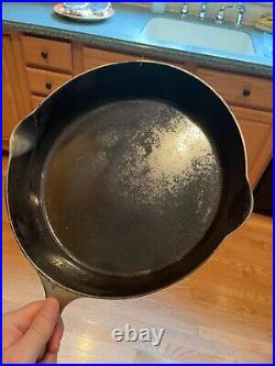 Rare Antique ERIE #9 710D PRE-GRISWOLD NICKEL PLATED CAST IRON SKILLET