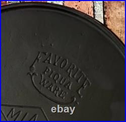 Rare Antique Favorite Piqua Ware #8 Ghost Mark Dual Logo Miami Cast Iron Skillet